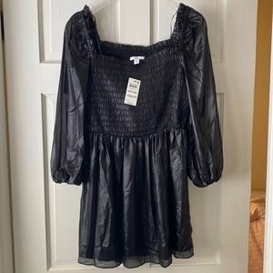 Macy’s NWT Bar 111 mini smocked black dress